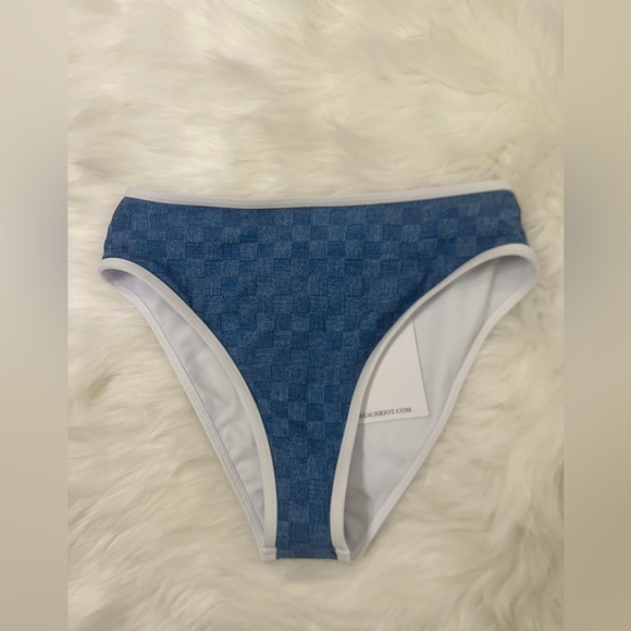 Beach Riot Size Small Medium Blue Denim Daze 2 Piece Bikini Hester Bottoms ONLY - Picture 3 of 6